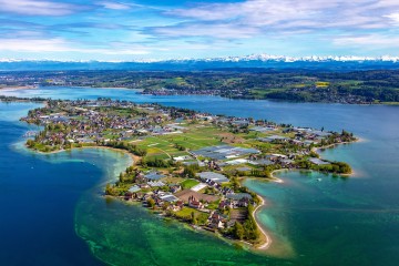 Insel Reichenau aus der Luft