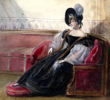 Selbstportrait Hortense im nachtblauen Kleid