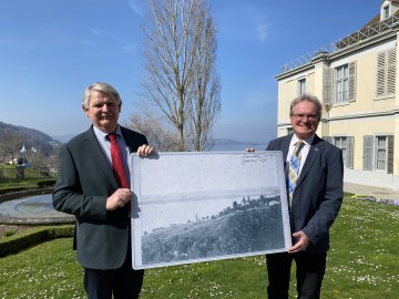 Pressefoto beim Medientermin zur Ausstellung „Was der Kaiser noch sah“