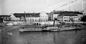 Blick über den Seerhein auf Petershausen. Atelier Wolf, um 1865