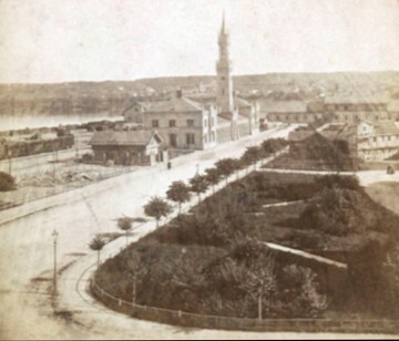 Die Bahnhofstrasse in Konstanz von Norden. Atelier Wolf oder Wucherer, um 1865