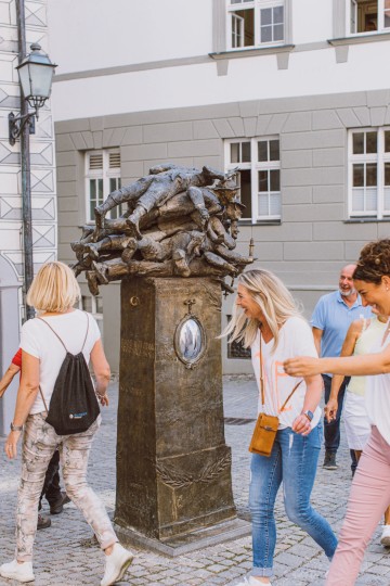 Stadtführung am Spuckbrunnen in Wangen im Allgäu