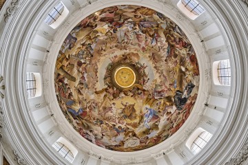 Freskierte Kuppel in der Basilika Weingarten