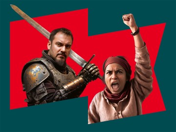 KI-generierte Darstellungen von Margarethe Renner und Götz von Berlichingen